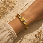 MM Jewelry: Iconic Gold Bangle with Classic Greek Motif