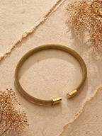 MM Jewelry: Elegant Gold Mesh Cuff Bangle