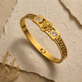 MM Jewelry: Iconic Gold Bangle with Classic Greek Motif