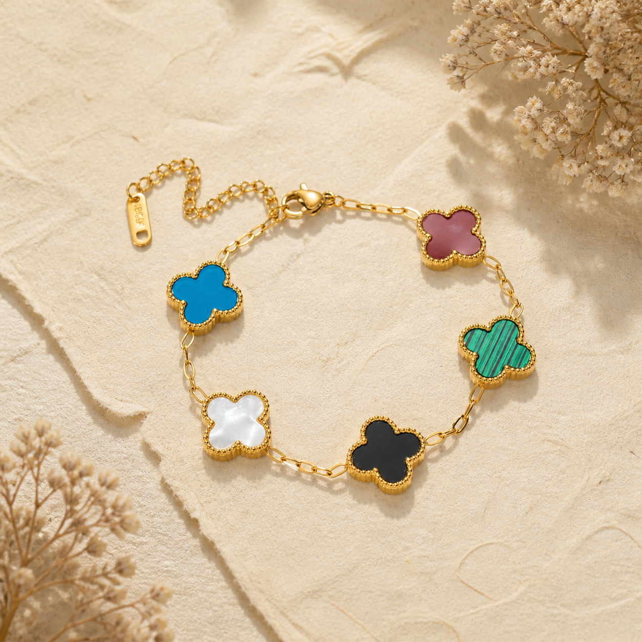 Colorful Clover Charm Bracelet: Timeless Luck &amp Elegance 🌿