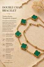 🌟 MM Jewelry | 🌟 Double Chain Green clover Bracelet 🌟 Timeless Beauty, Thoughtfully Designed. ✨