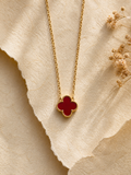 ✨ Crimson Red Clover Necklace ✨