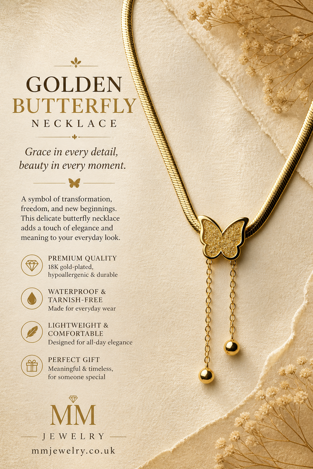 ✨ Golden Butterfly Necklace ✨