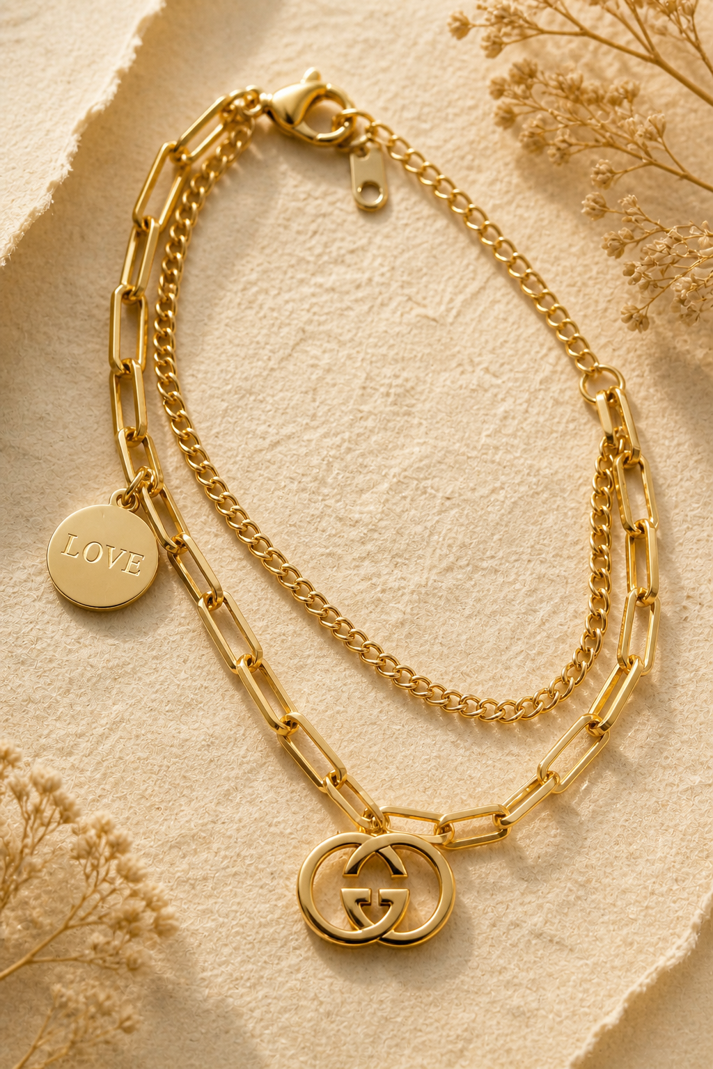 ✨ Golden Link Love Bracelet ✨Designer GG