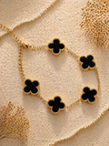 MM Jewelry Big Clover Charm Bracelet - Black & White Collection