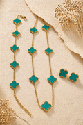 Timeless Elegance: Turquoise Clover Collection jewellery set  🌿