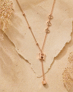 MM Jewelry: Elegant Rose Gold Necklace with “H” Medallions and Pendant