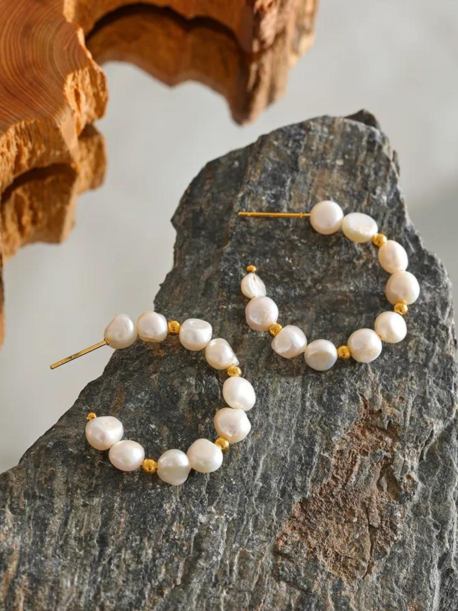 AMIYA PEARL HOOP EARRING